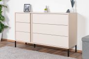 Kommode mit sechs Schubladen Zaghouan 03, Farbe: Beige - Abmessungen: 81,5 x 137 x 39,5 cm (H x B x T)