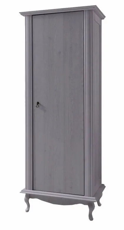 75 cm breiter Kleiderschrank mit 1 Tür | Kleiderstange | Farbe: Weiß Abbildung