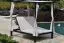 Gartensonnenbett Nizza mit Vorhang & Polsterung - Farbe: schwarz, Stoff- Vorhangfarbe: hellgrau, 2070 x 1470 x 2070 mm, Rahmen aus Stahl