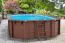 Holz-Pool Sunnydream 07, oval, 8,40 x 4,90 Meter, inklusive Poolleiter, Poolfolie, Boden- und Wandvlies, Edelstahl-Eckverbindungen, langlebig und robust