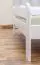 Einzelbett / Gästebett Kiefer Vollholz massiv weiß lackiert A11, inkl. Lattenrost - Abmessung 140 x 200 cm
