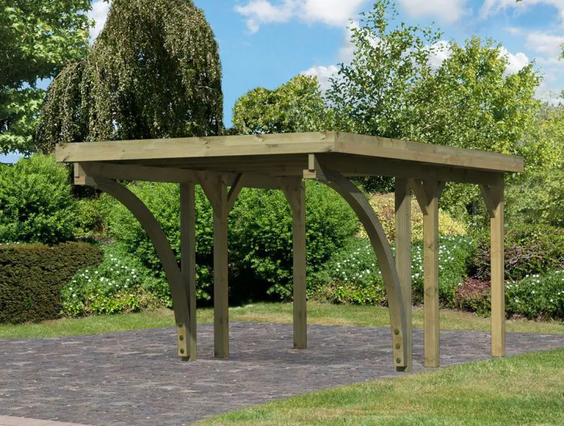 Einzelcarport Classic 1 mit Stahldach Variante C SET inkl. zwei Einfahrtsbogen, Grundfläche 6,3 m²